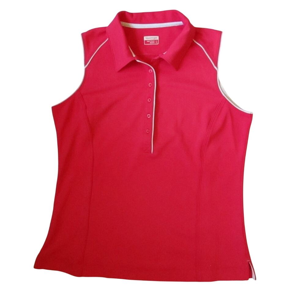 Slazenger Coral Tennis Golf Polo Tank Sleeveless Athletic Top L